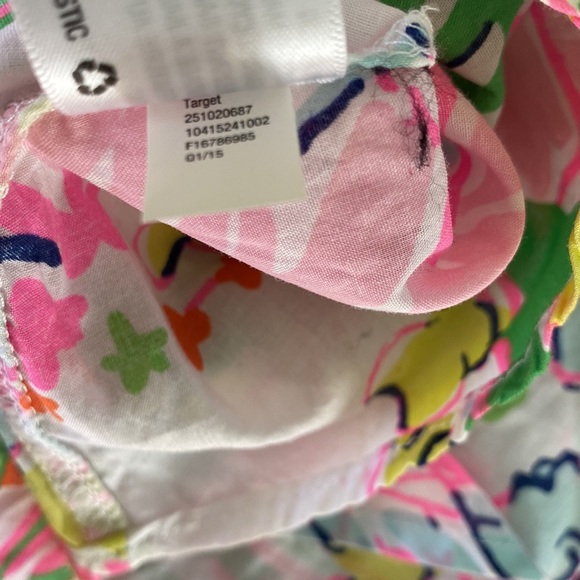 Lilly Pulitzer Target Nosey Posey Pink Aqua Blue Floral Button Down Blouse - S - Picture 14 of 15